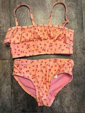 Epic Threads Peach Pink Cherry Print Girls Bikini | NWOT